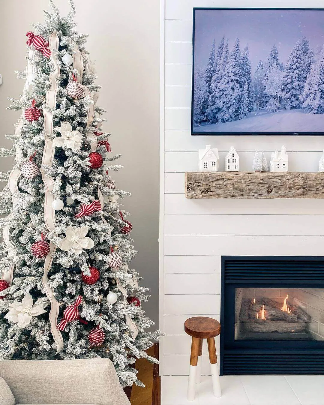 12' Queen Flock® Slim Artificial Christmas Tree With 1200 Warm White LED Lights