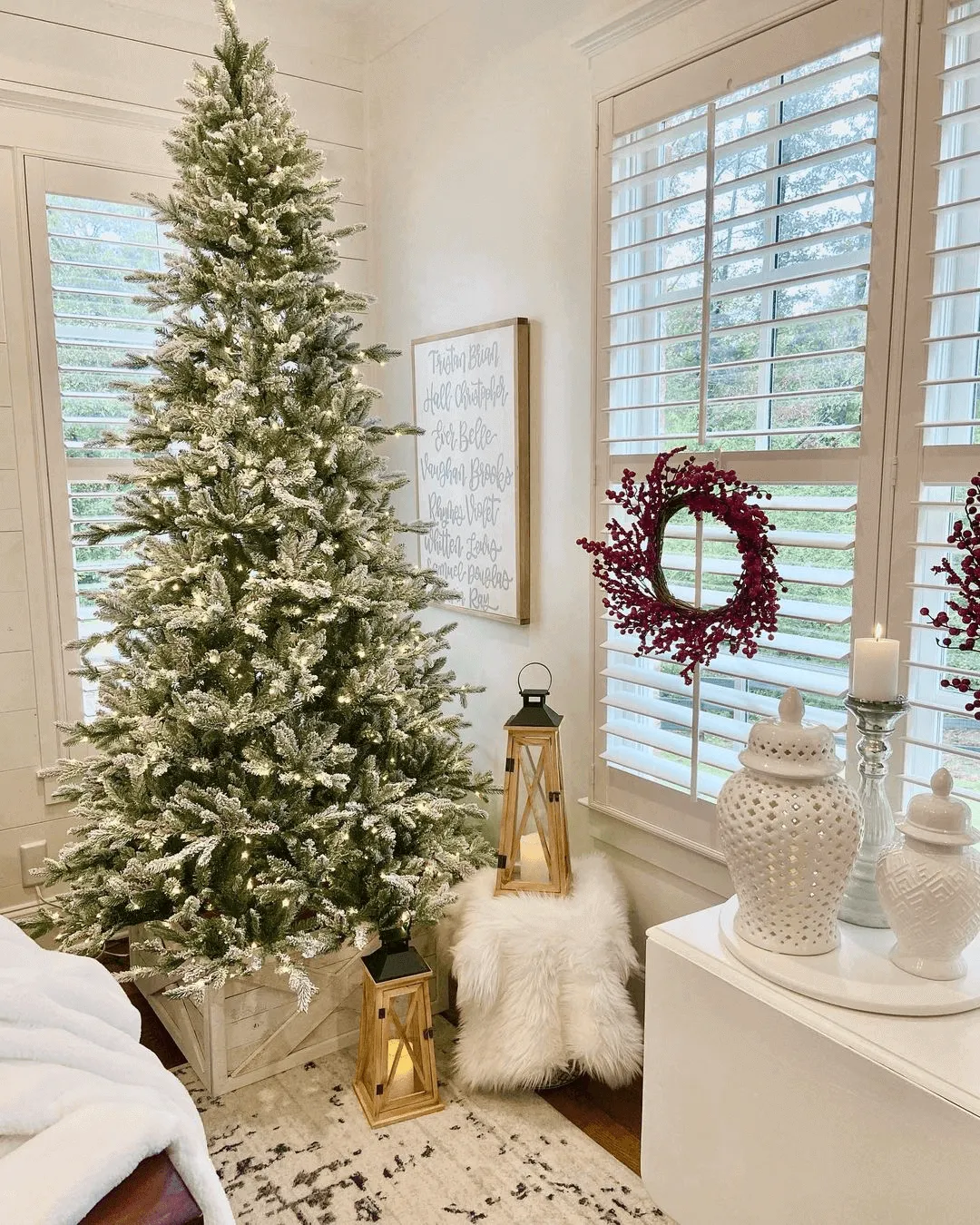 12' Queen Flock® Slim Artificial Christmas Tree With 1200 Warm White LED Lights
