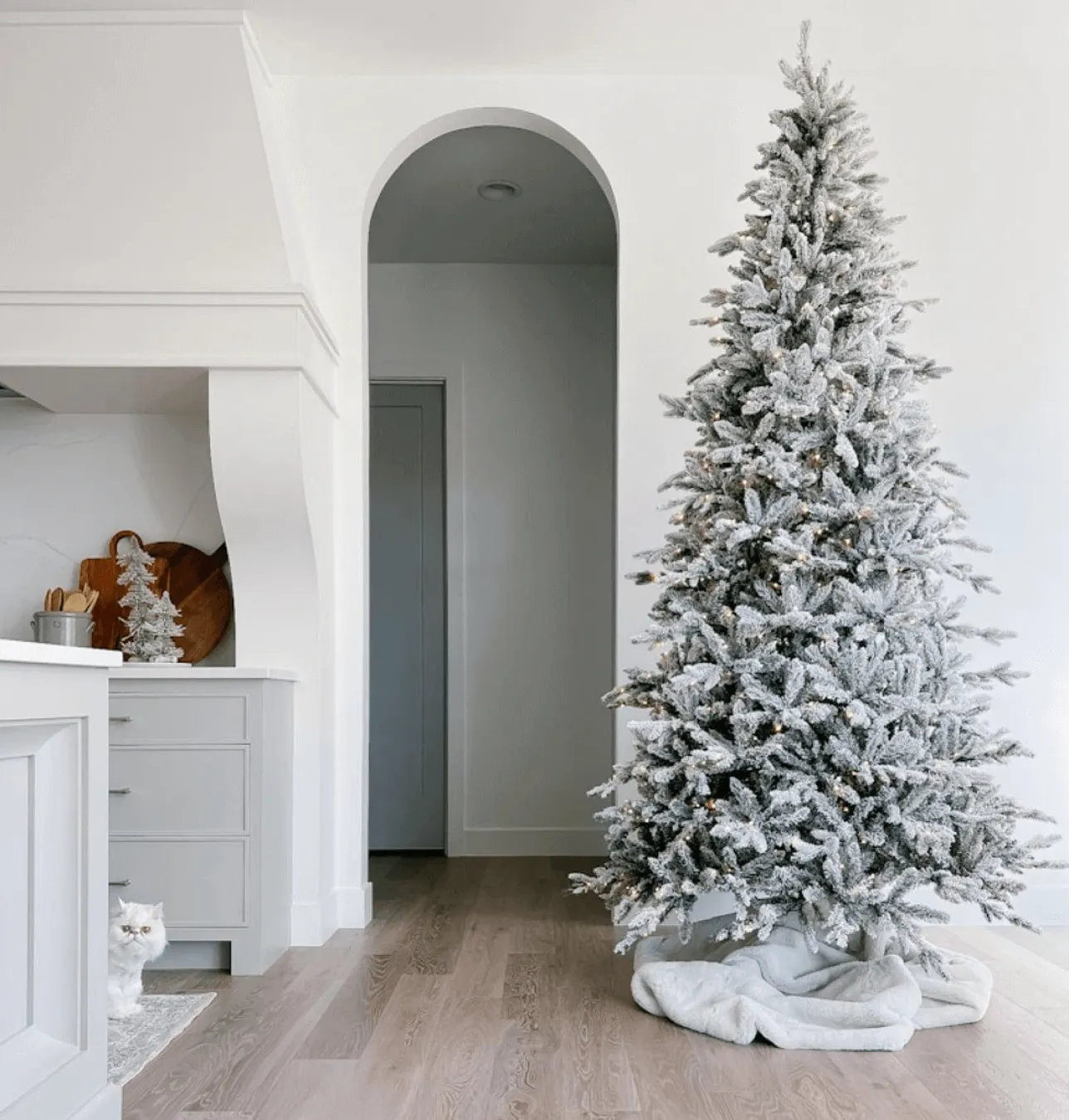 12' Queen Flock® Slim Artificial Christmas Tree With 1200 Warm White LED Lights