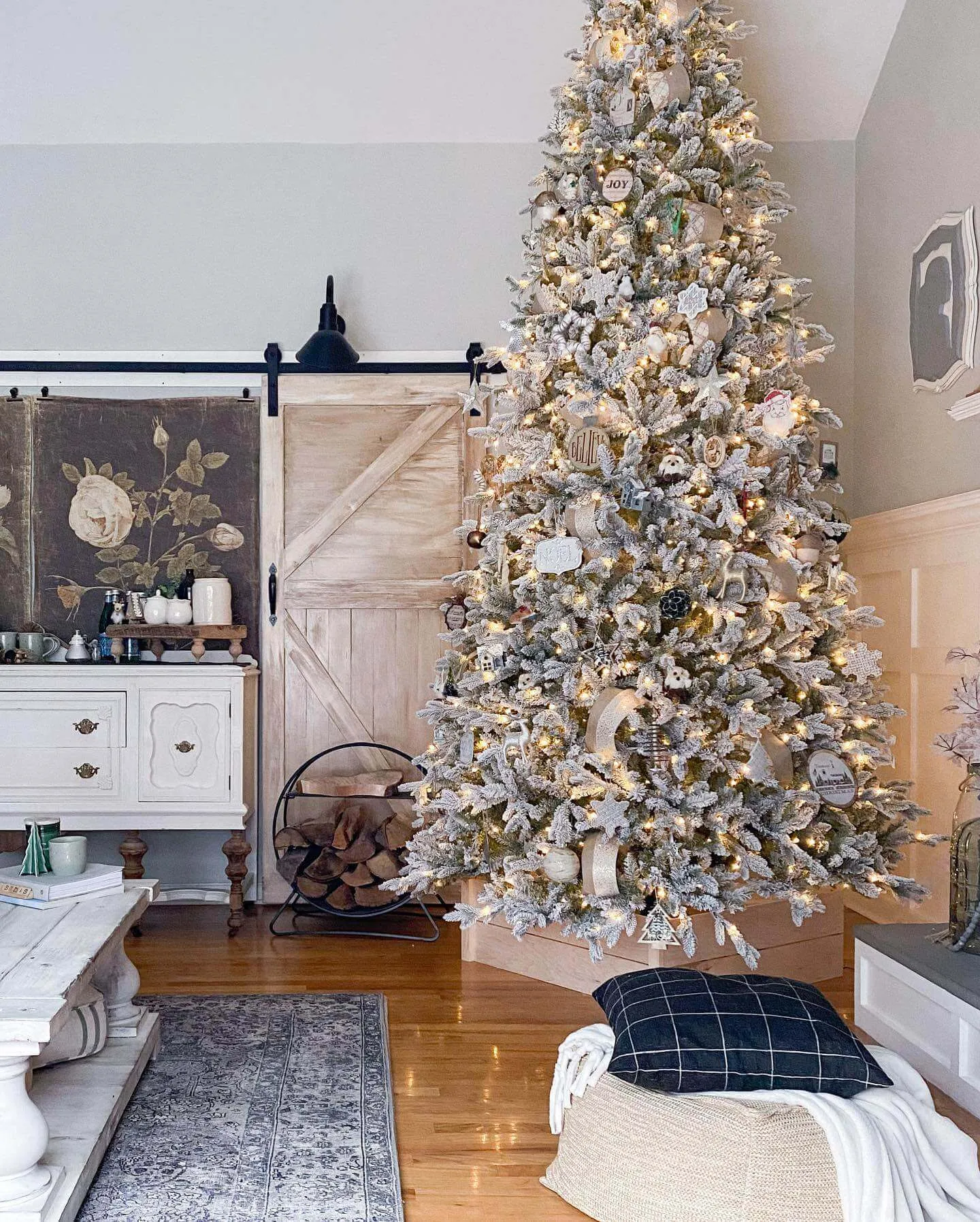 12' Queen Flock® Slim Artificial Christmas Tree With 1200 Warm White LED Lights