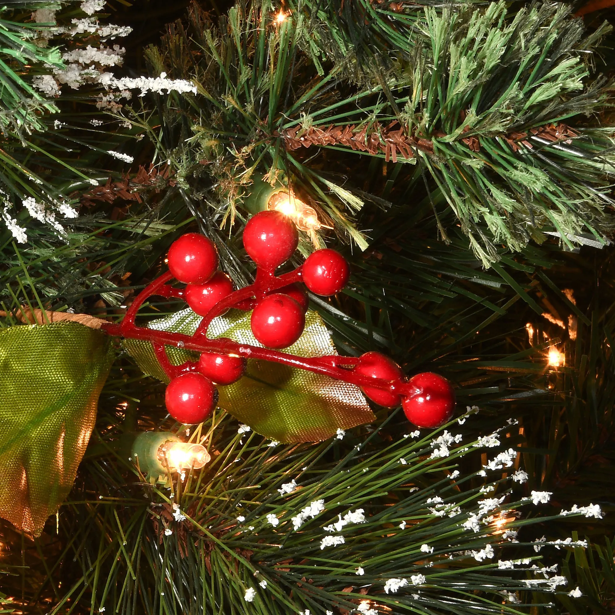 18 in. Pre-Lit  Wintry Pine Tree with Warm White LED Lights