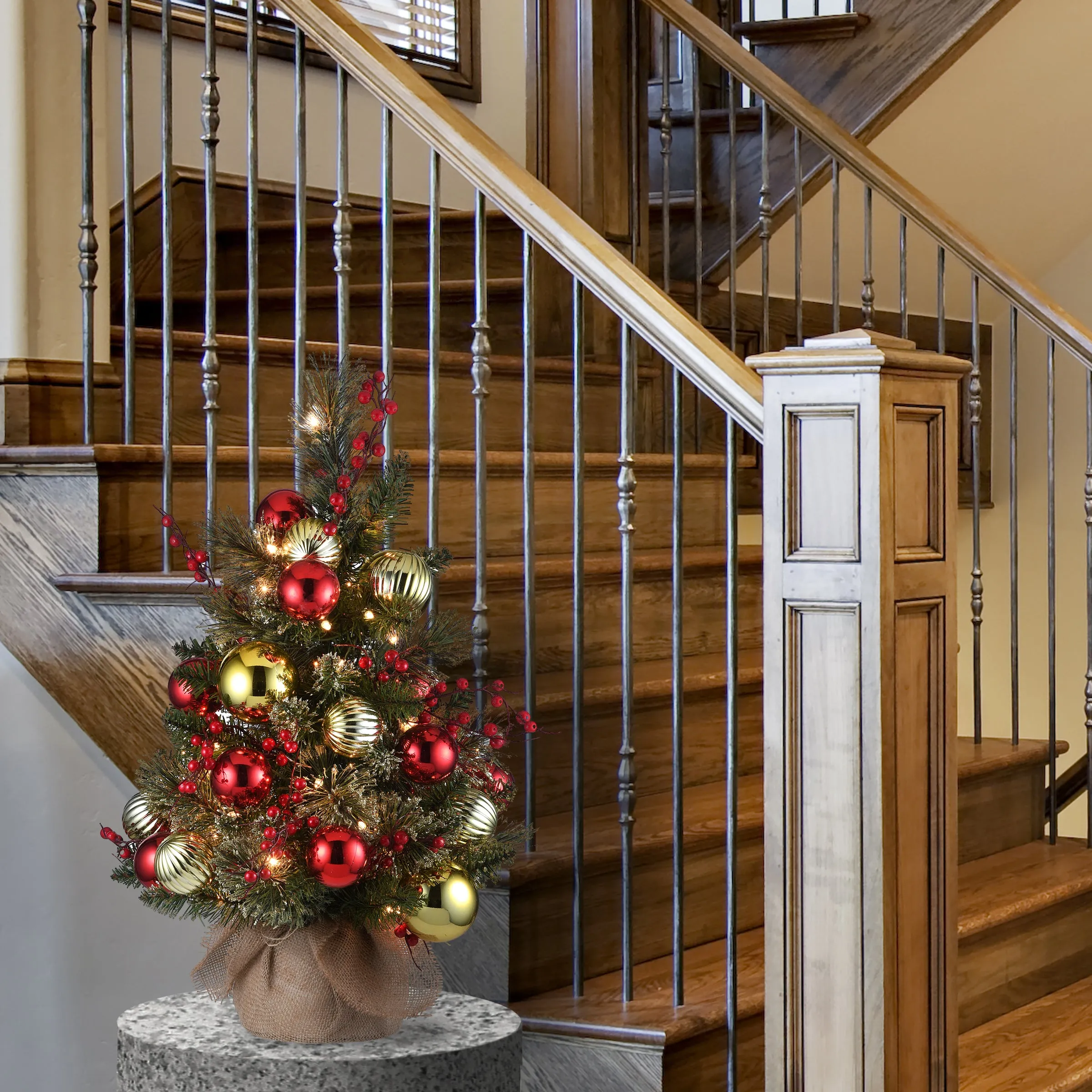 2 ft. Pre-Lit Dakota Pine Small Tree with LED Lights