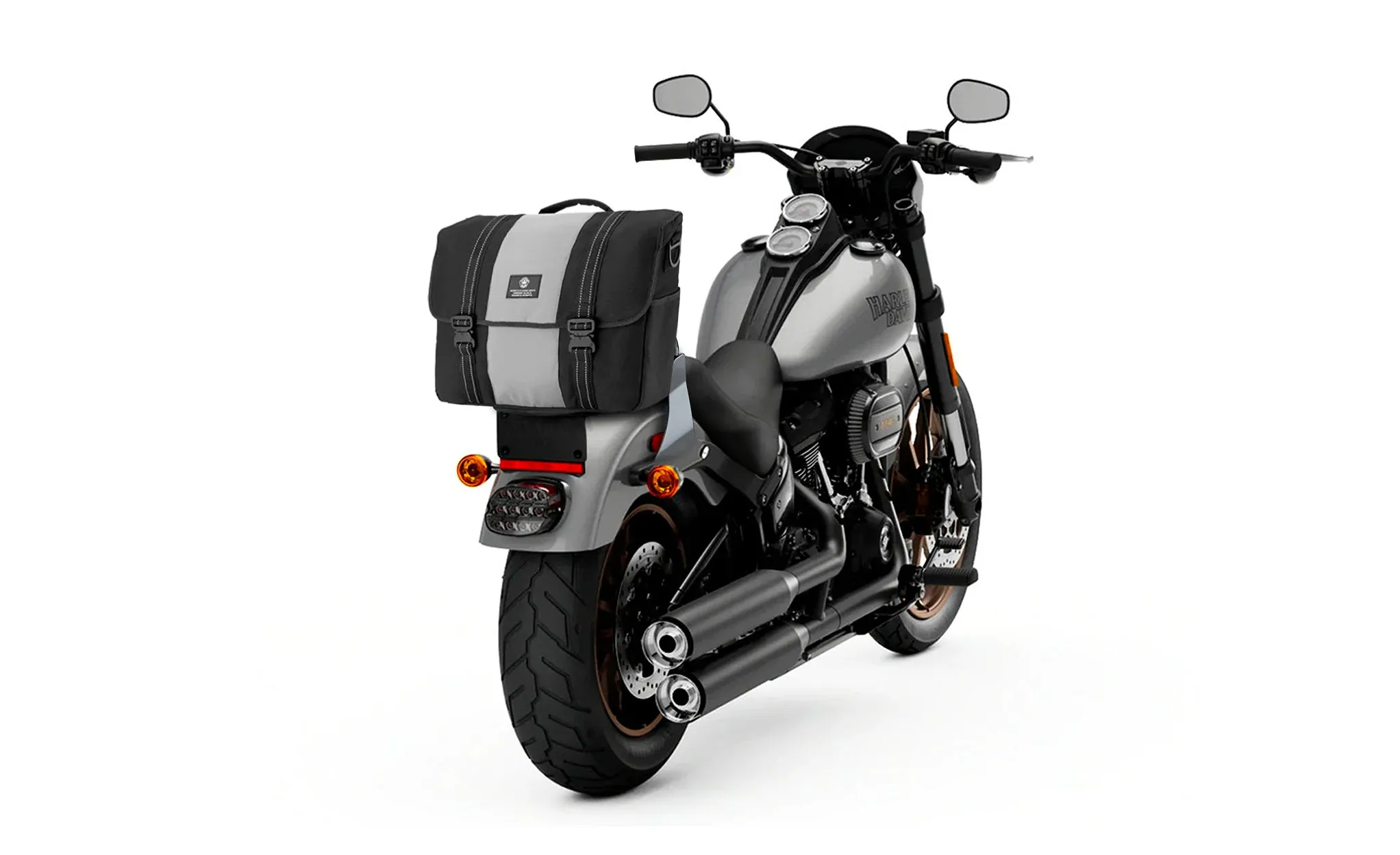 23L - Duo-tone Medium Indian Motorcycle Messenger Bag Gray/Black