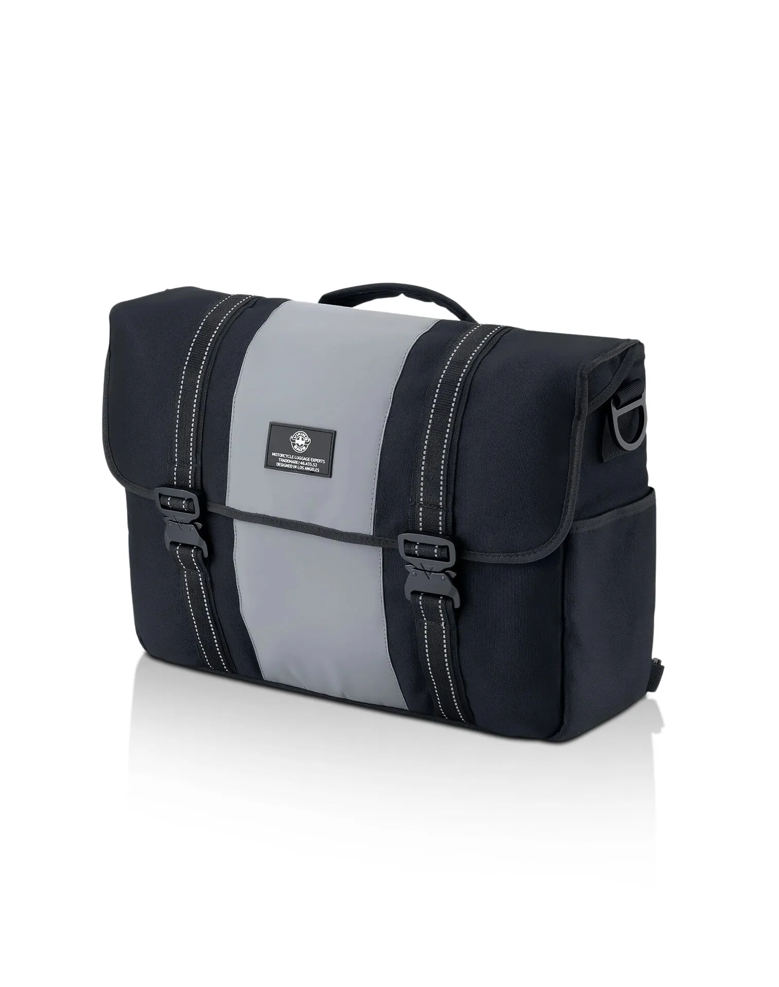 23L - Duo-tone Medium Indian Motorcycle Messenger Bag Gray/Black