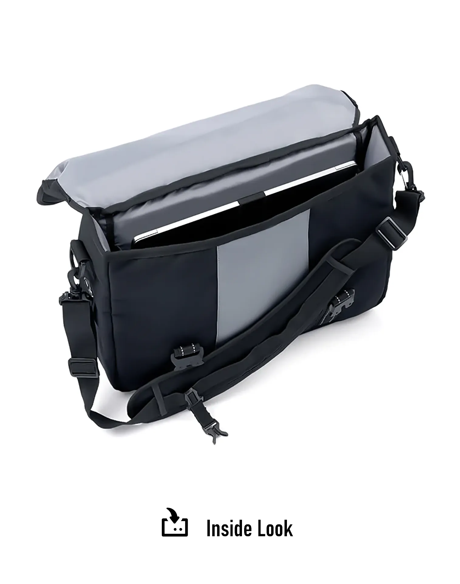 23L - Duo-tone Medium Indian Motorcycle Messenger Bag Gray/Black