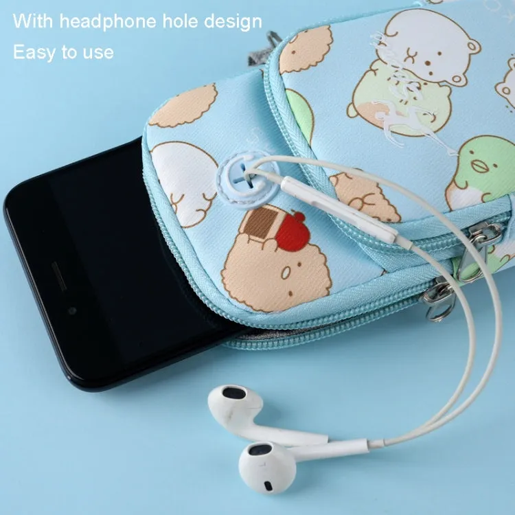 B095 Large Sports Mobile Phone Cartoon Arm Bag Wrist Fitness Bag(Rabbit)