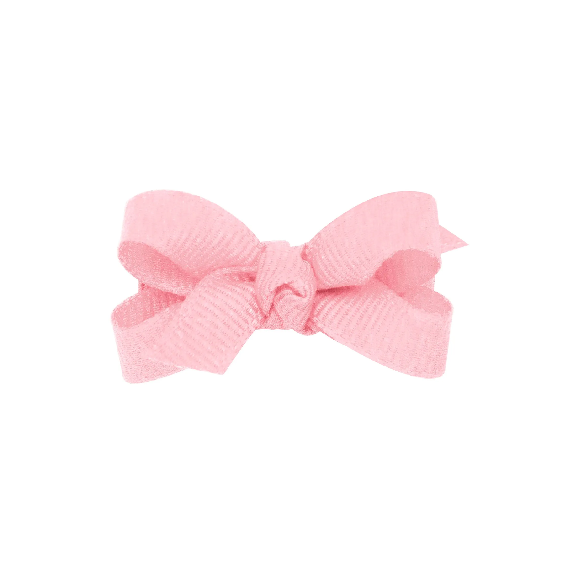Baby Grosgrain Hair Bow with Center Knot - Light Pink
