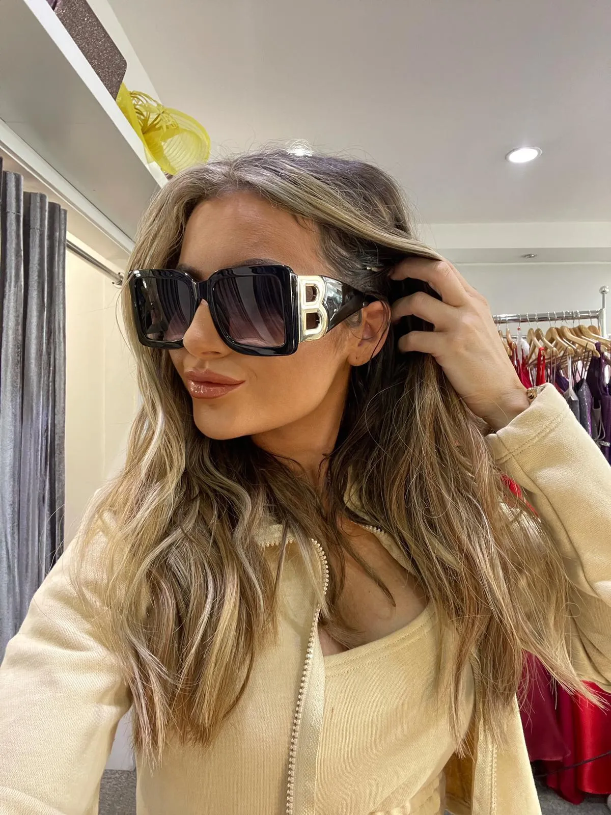 Bally black, gold sunglasses