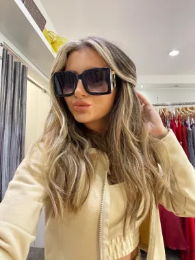 Bally black, gold sunglasses