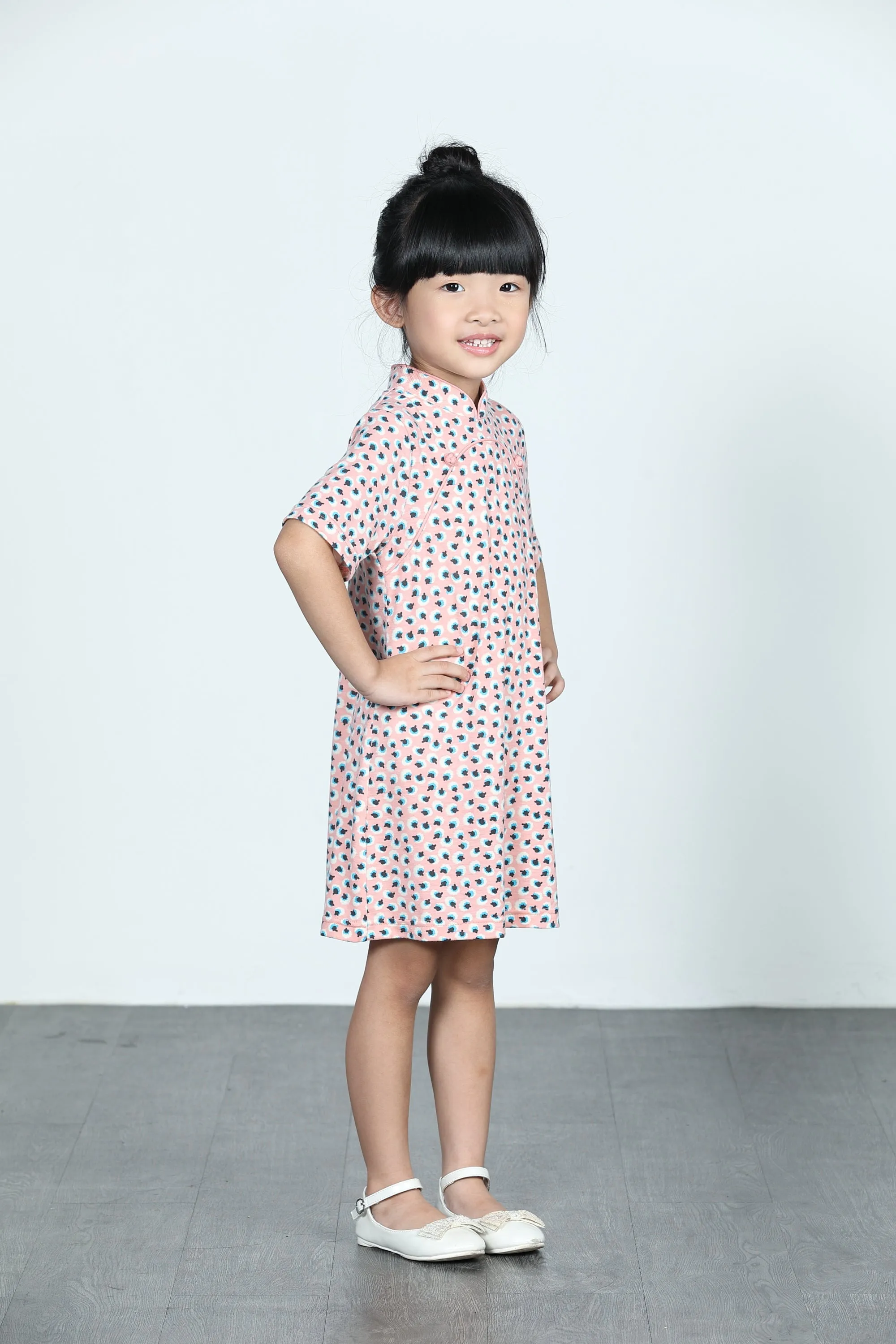 BAMBI Polka Dot Cheongsam (Baby Pink)