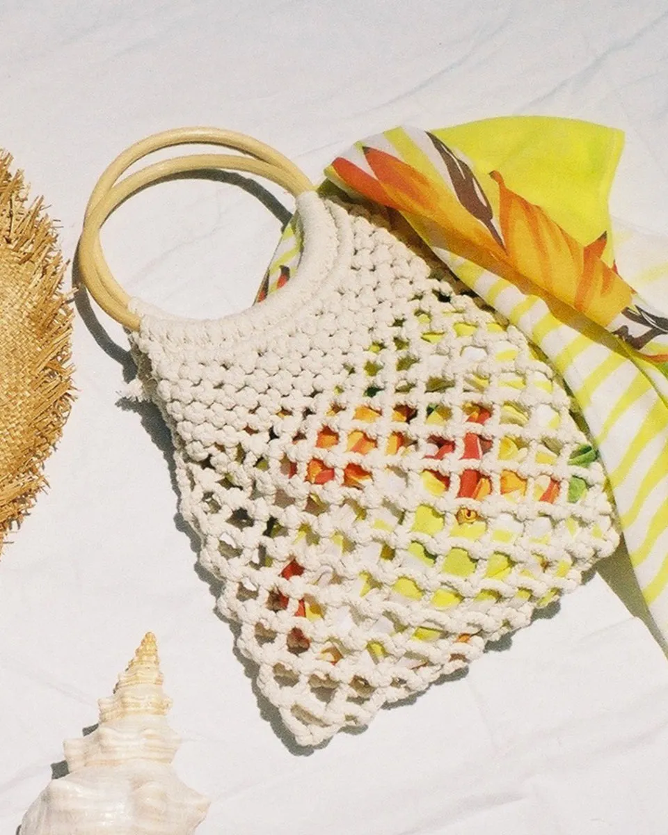 Beach Babe Crochet Bag White