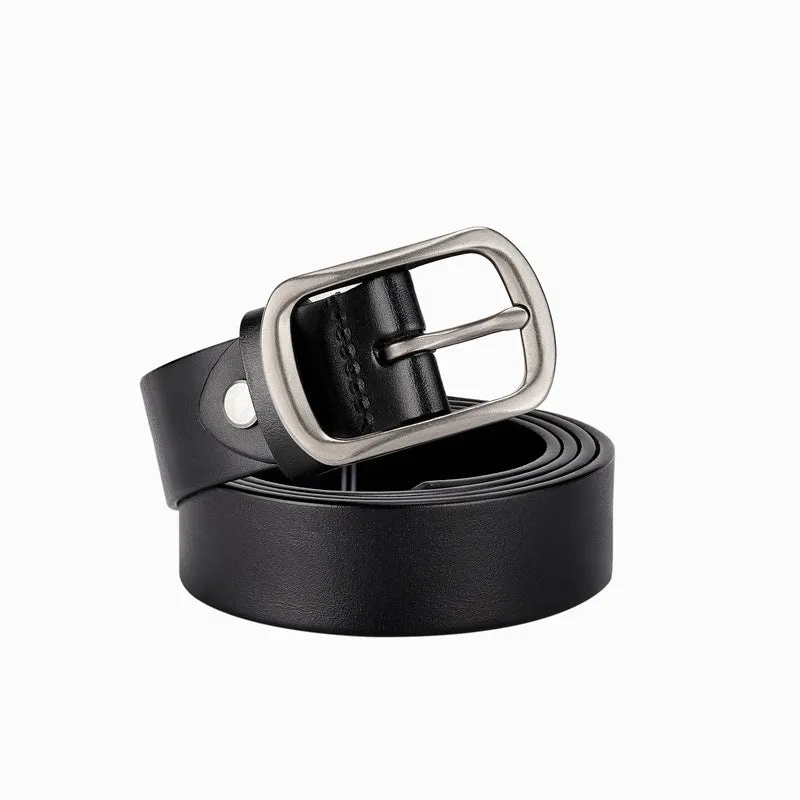 Belt Men's and Women's Same Style Overalls with Punk Genuine Leather Simple Classic Belt
