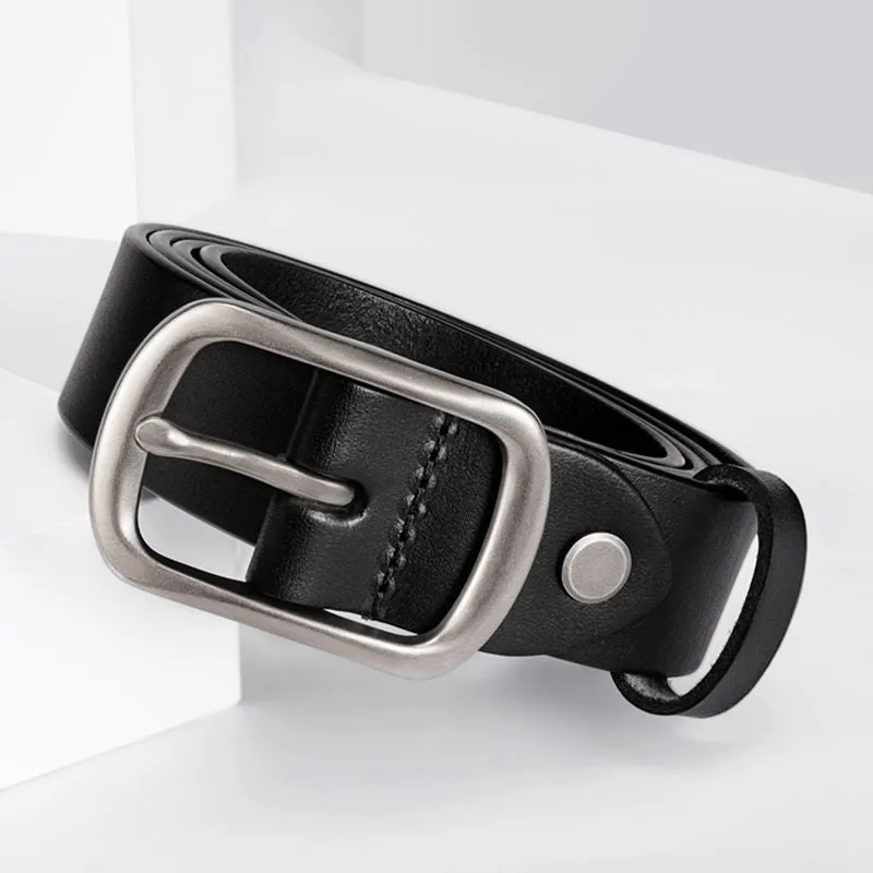 Belt Men's and Women's Same Style Overalls with Punk Genuine Leather Simple Classic Belt