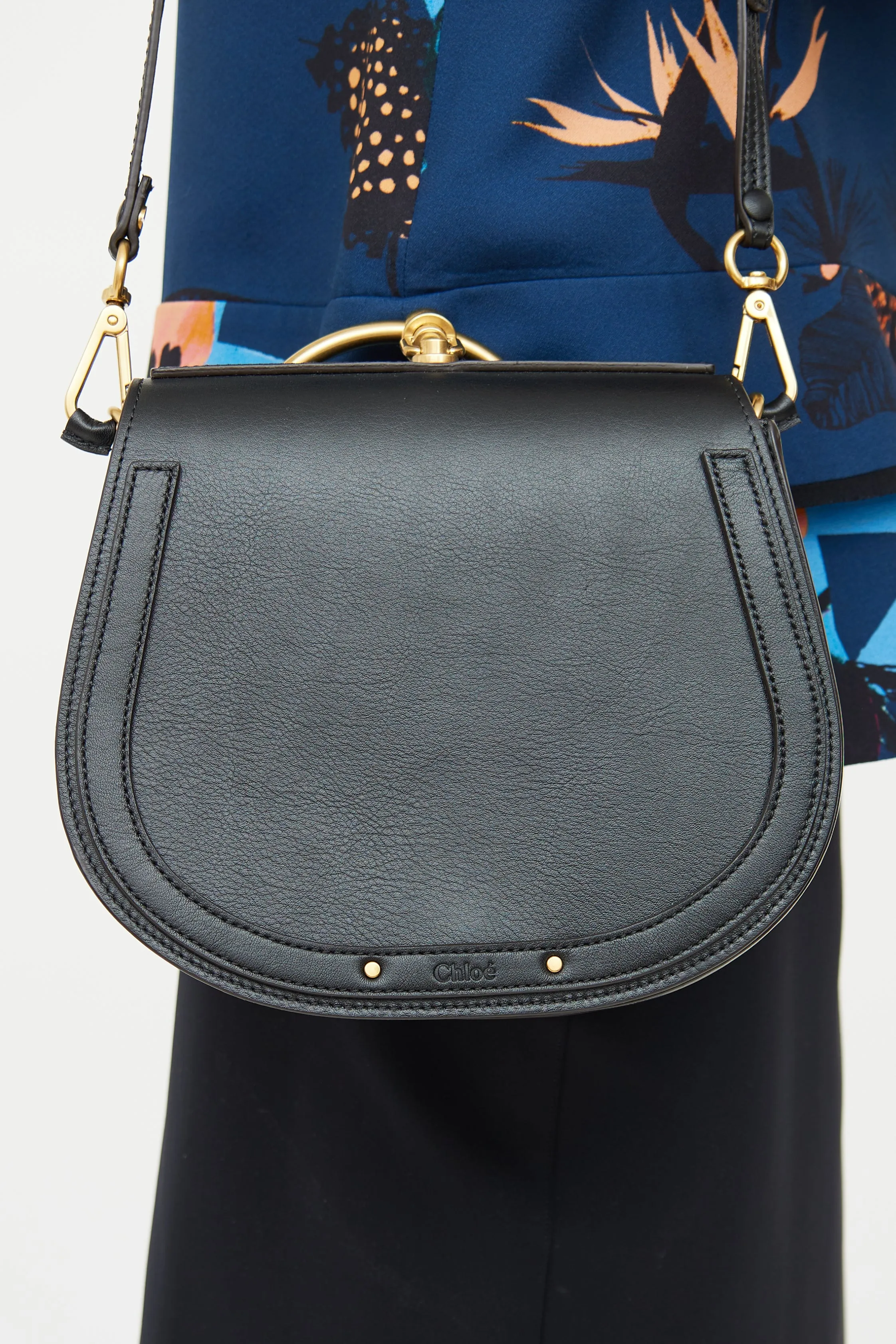 Black Leather Nile Crossbody