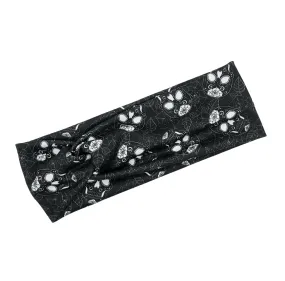 Black Skull & Flower Headband