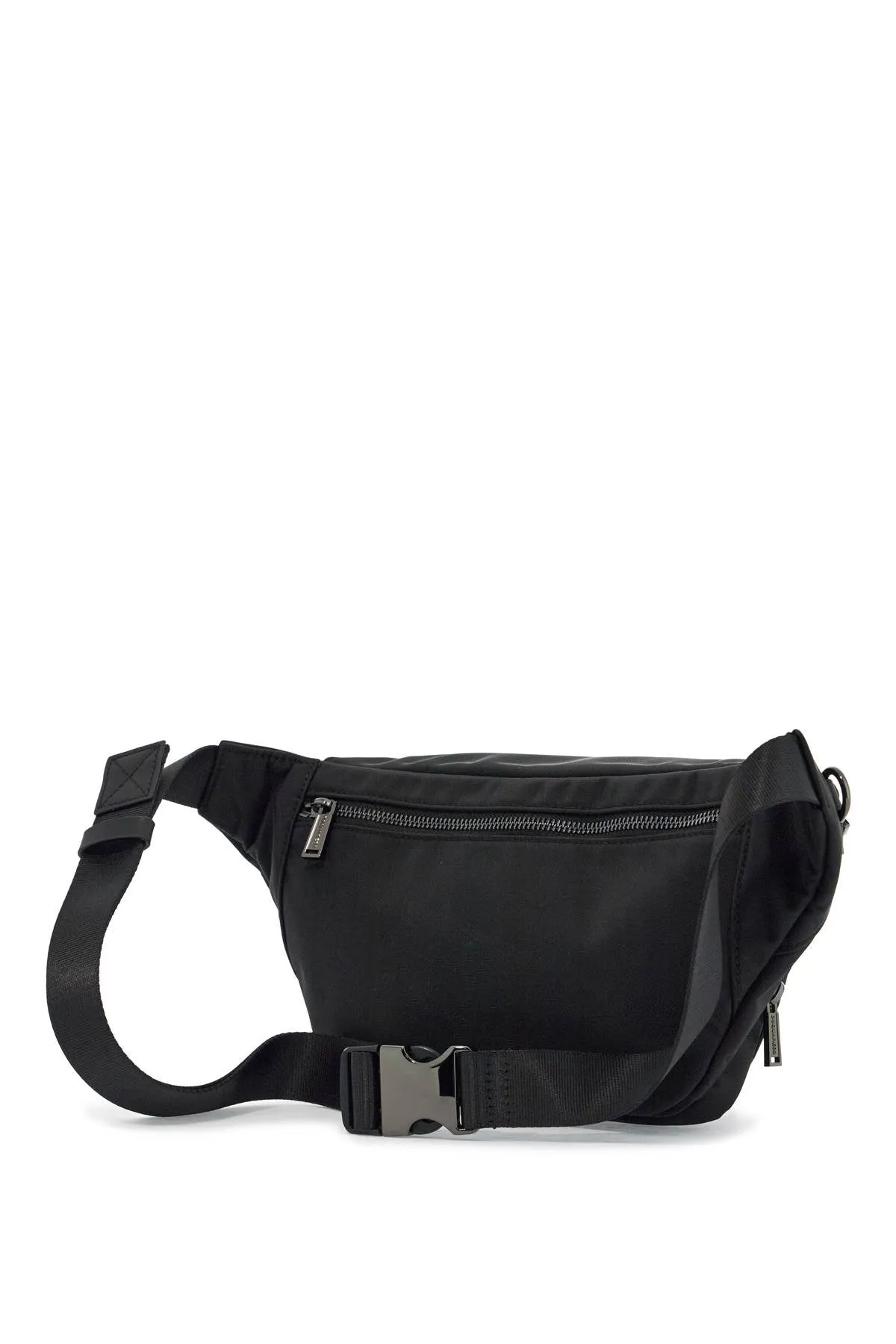 BLACK WAIST BAG IN POLYAMIDE WITH ADJUSTABLE SHOULDER STRAP