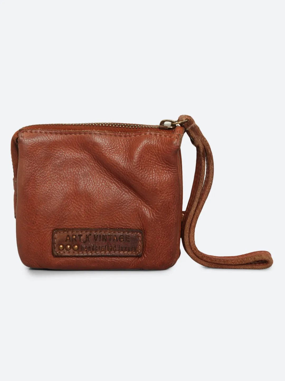 Carob: Mini Wristlet Card Pouch With Floral Pattern