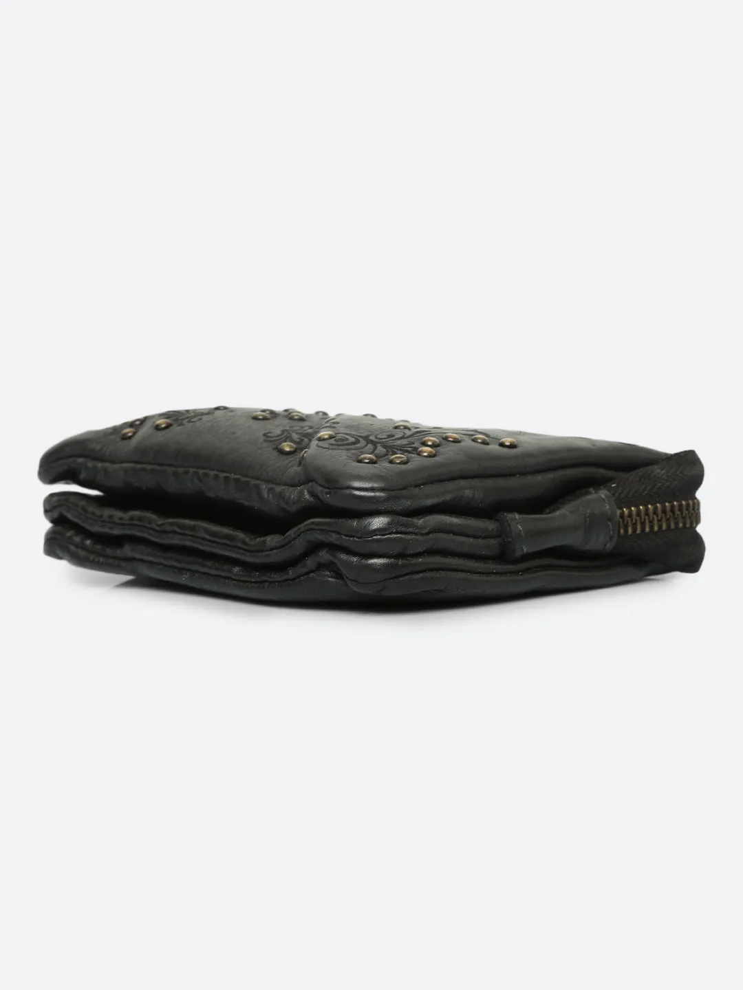 Carob: Mini Wristlet Card Pouch With Floral Pattern
