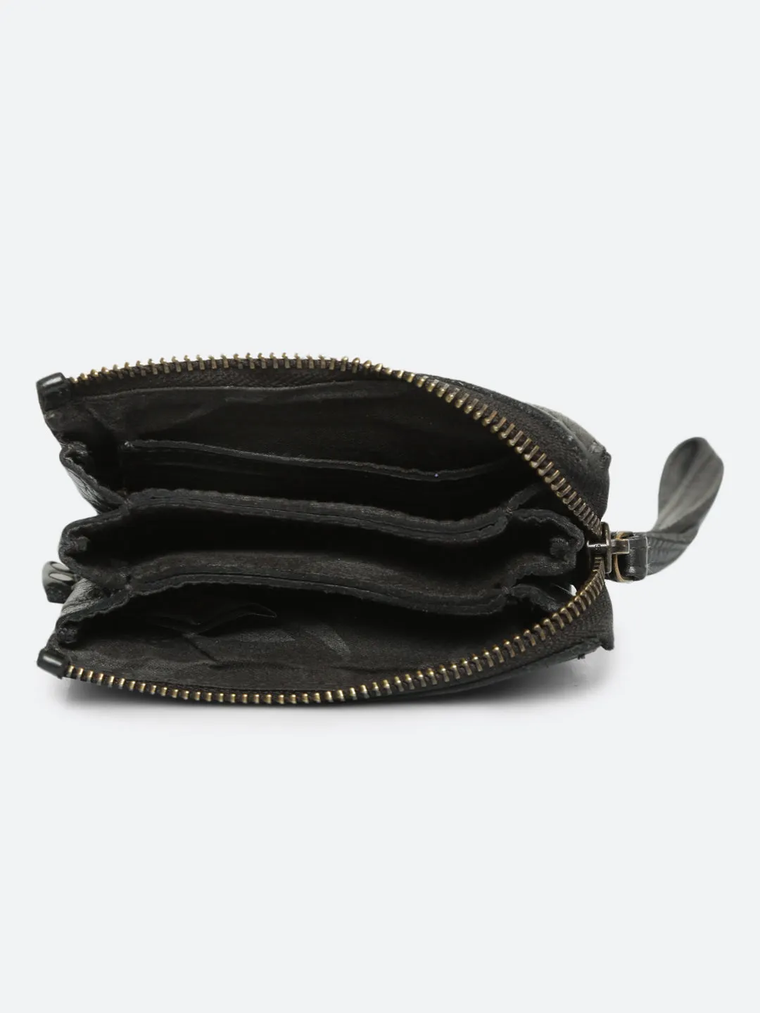 Carob: Mini Wristlet Card Pouch With Floral Pattern