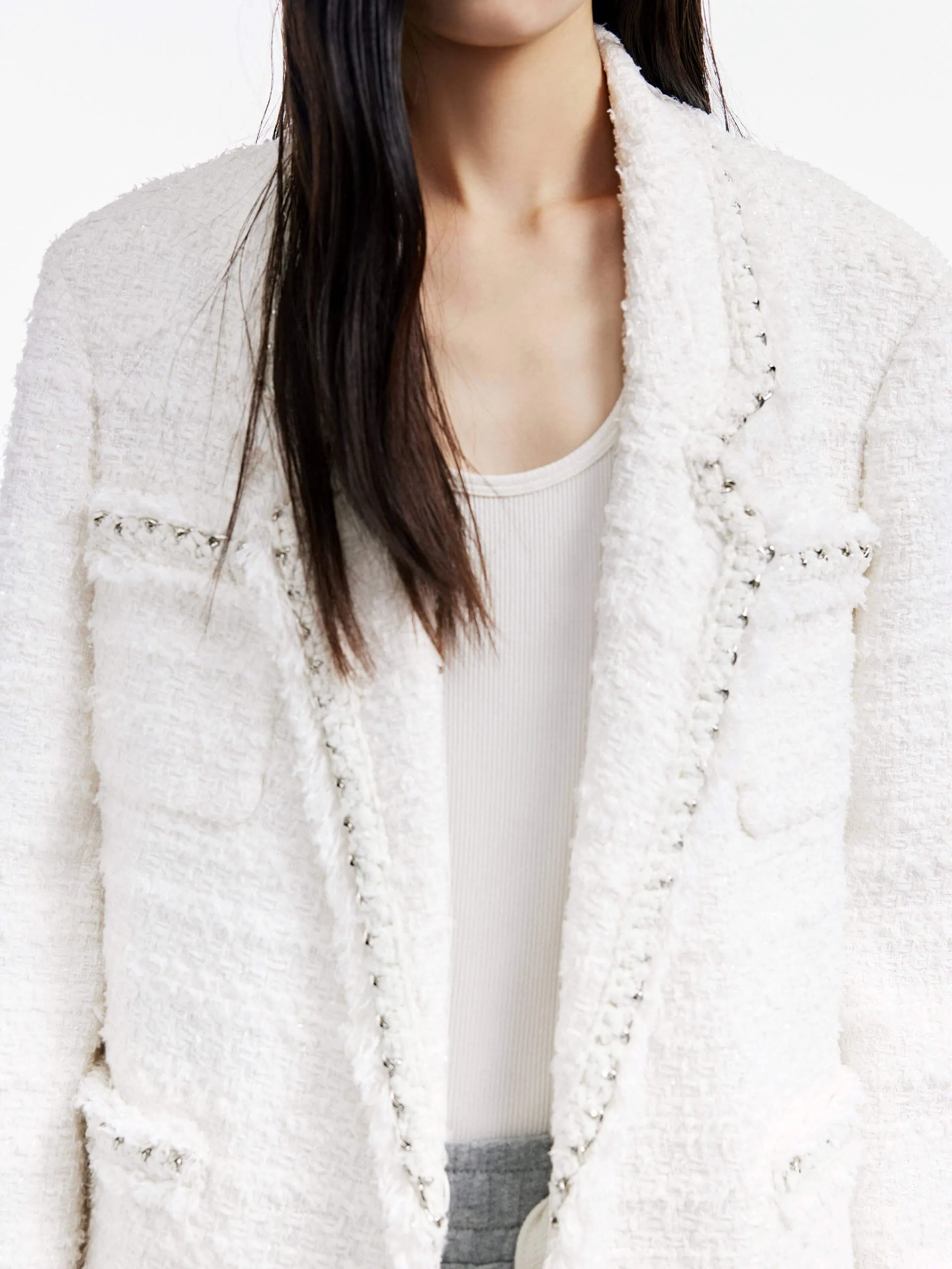 Chain Trim Tweed Jacket