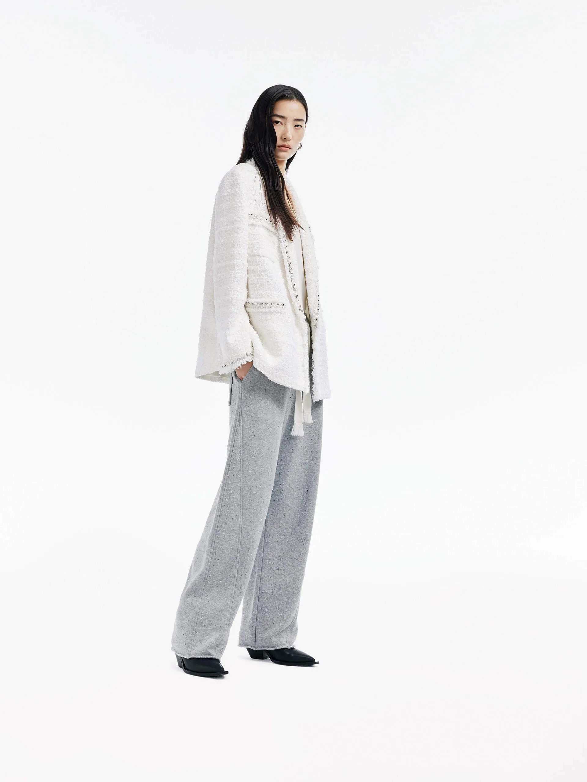 Chain Trim Tweed Jacket