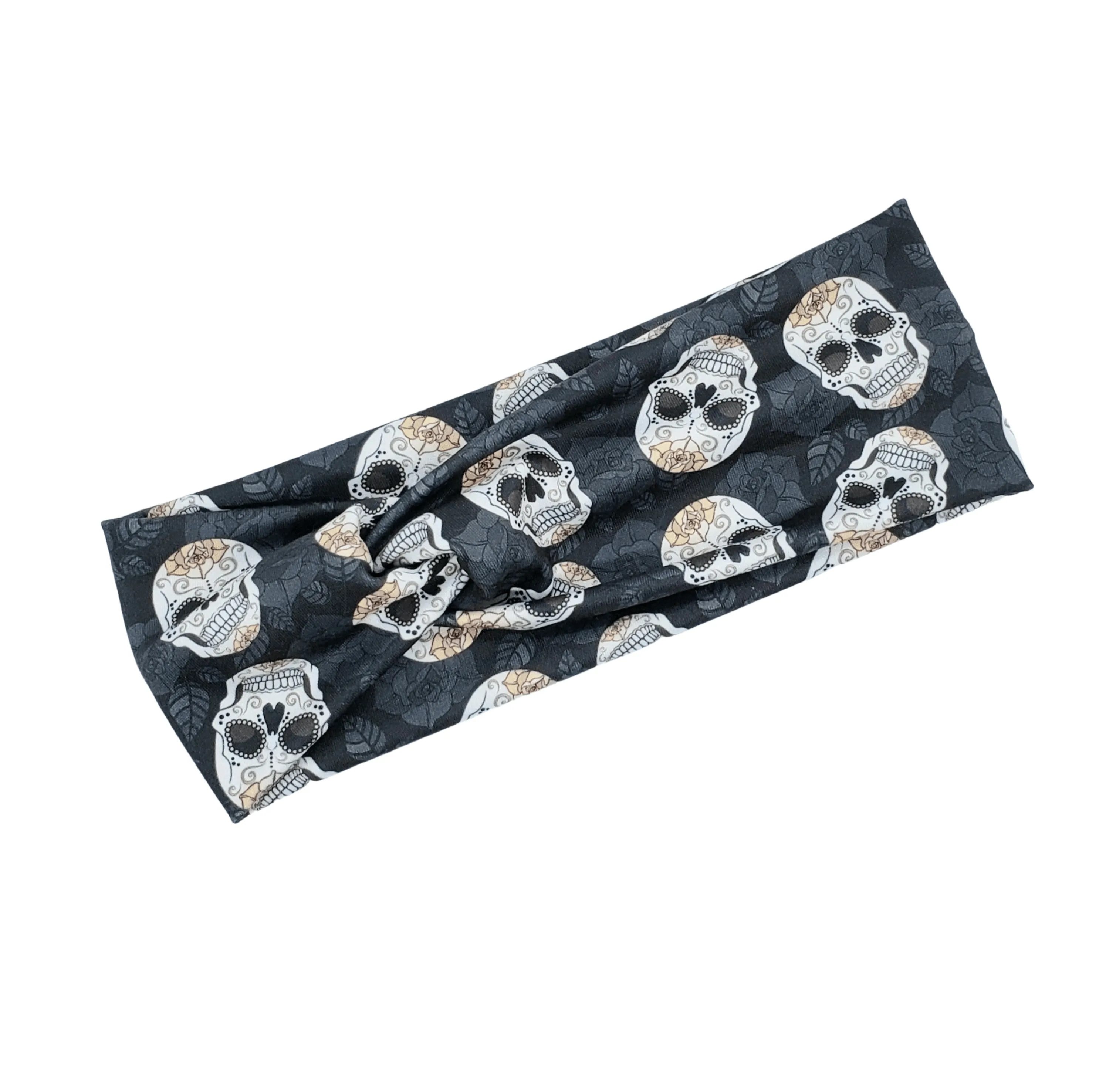 Charcoal Skull Print Headband