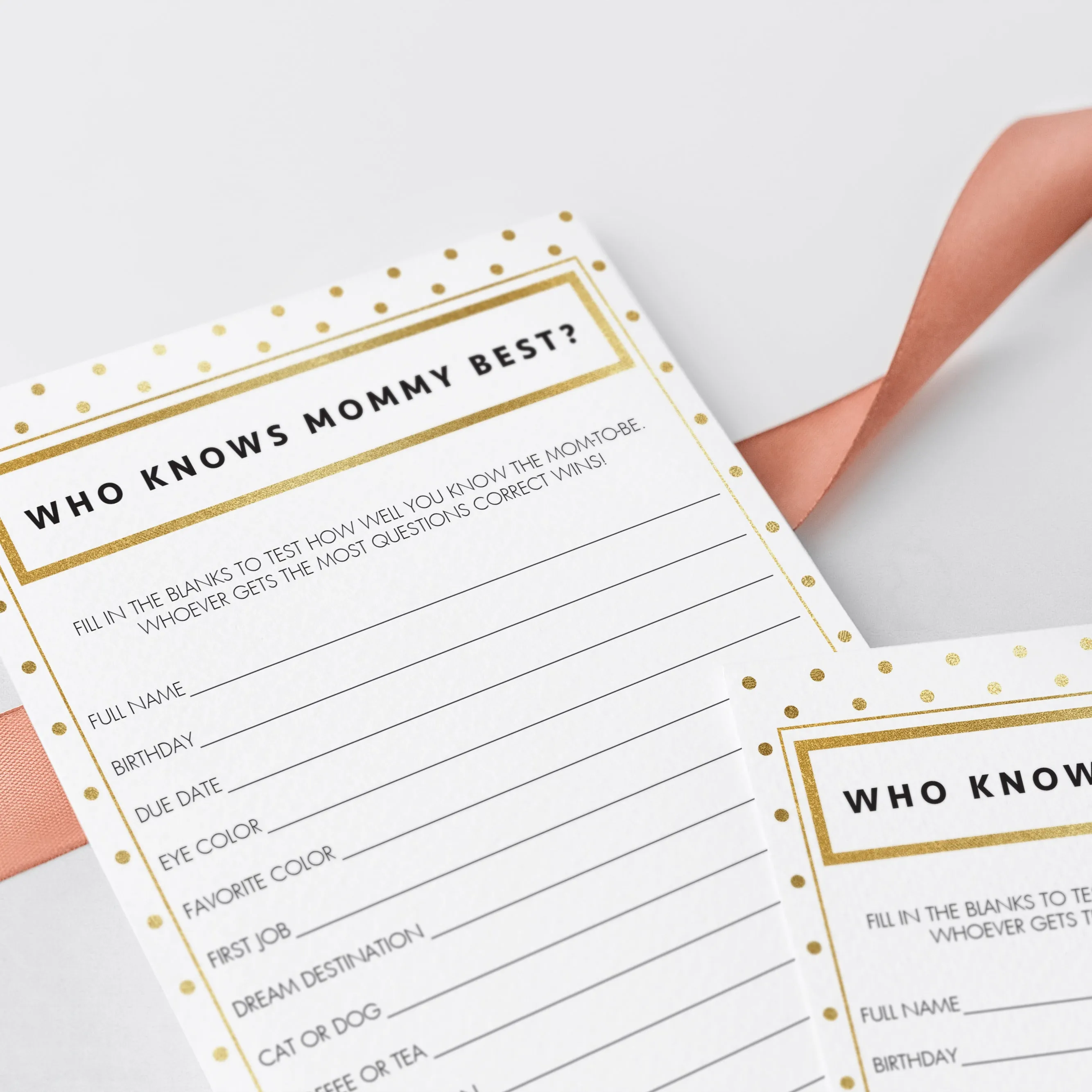 Chic Baby Shower Games Who Knows Mommy-To-Be Best Printable