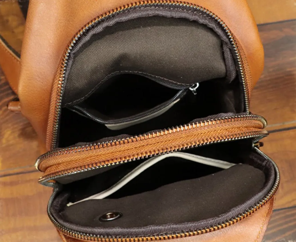 Chic Womens Small Chest Bag Leather Crossbody Sling Bag For Ladies