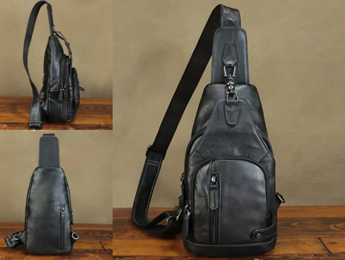 Chic Womens Small Chest Bag Leather Crossbody Sling Bag For Ladies