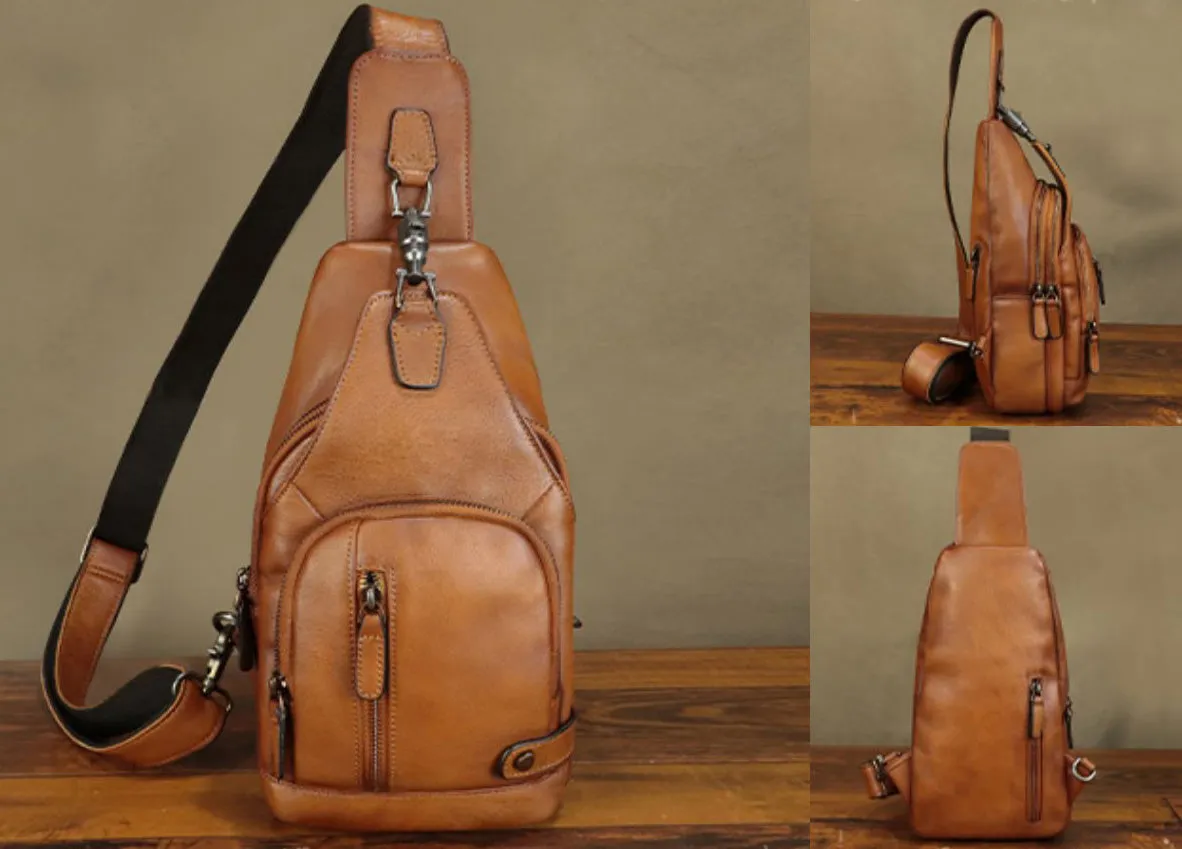 Chic Womens Small Chest Bag Leather Crossbody Sling Bag For Ladies