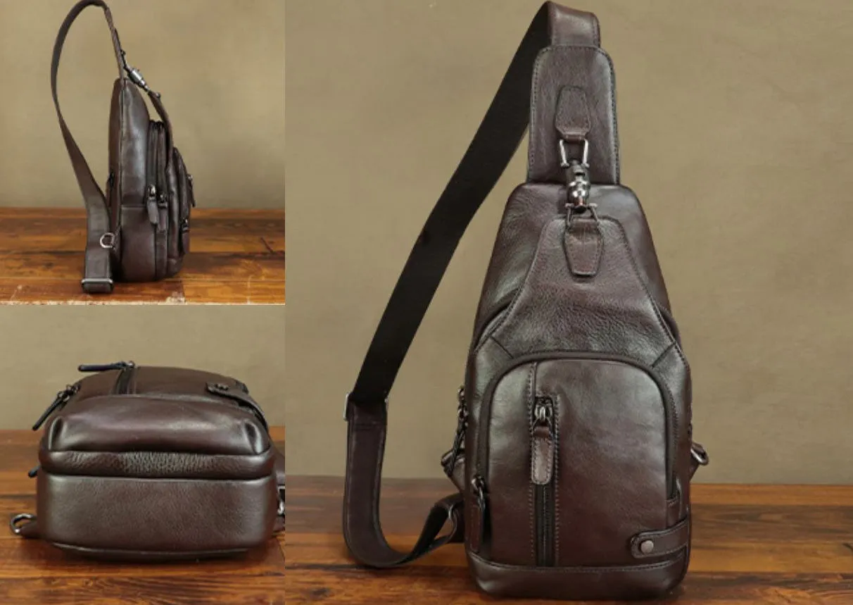 Chic Womens Small Chest Bag Leather Crossbody Sling Bag For Ladies
