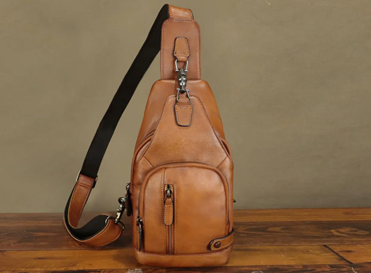 Chic Womens Small Chest Bag Leather Crossbody Sling Bag For Ladies