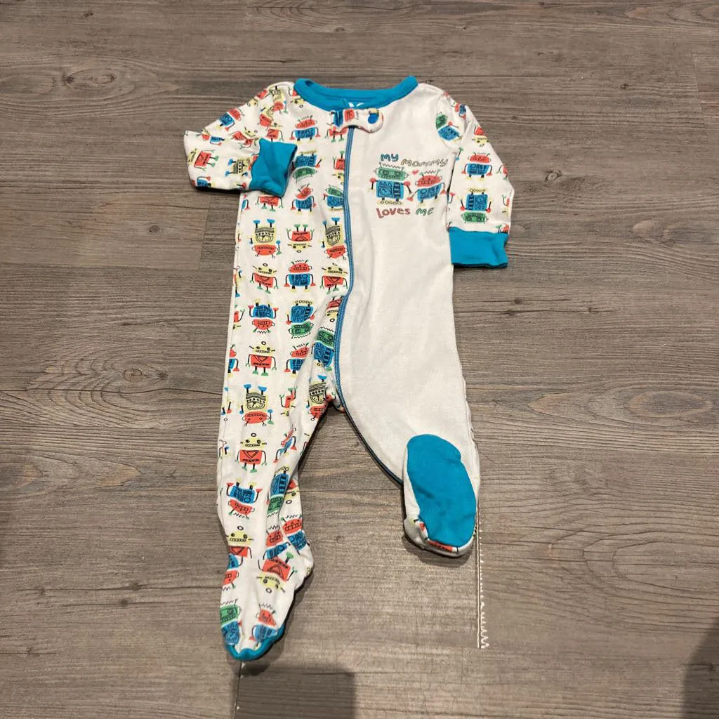 Children's Place White 'Robot' Sleeper 3-6m