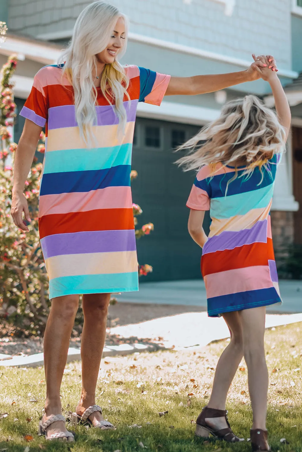 'Chloe' Color Block Side Slit Mini Dress