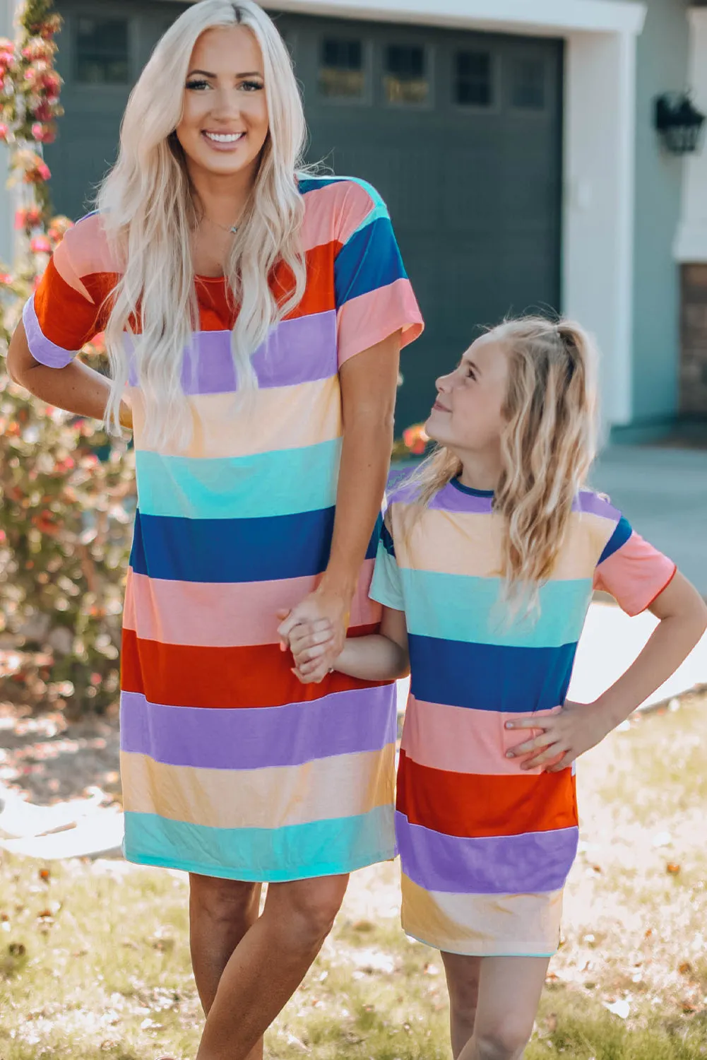 'Chloe' Color Block Side Slit Mini Dress