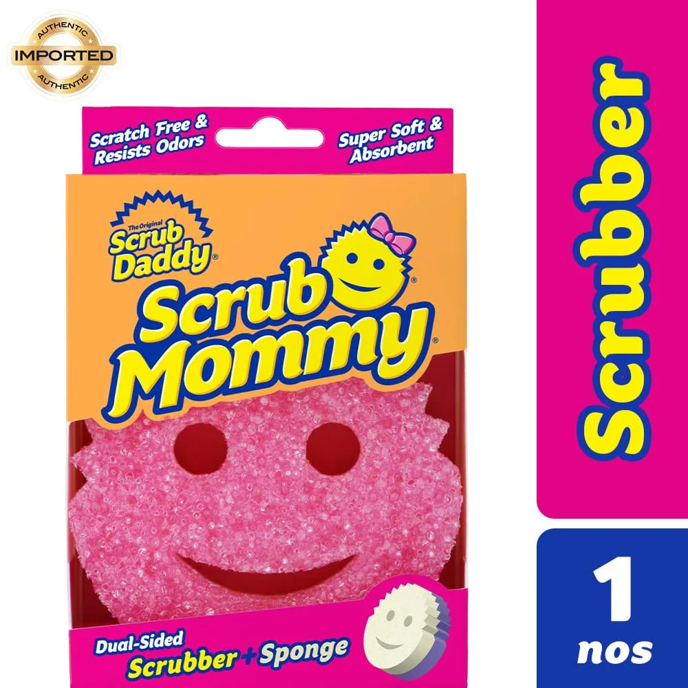Cif Scrub Mommy Dual-Sided Cleaning Scrubber   Sponge, Scratch-Free Multipurpose Dish Washing & Home Cleaning Sponge Pad, Scrubbing Pad with FlexTexture & Odor-Resistant for Kitchen, House & Outside