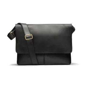 Courier's Leather Messenger Bag - Black