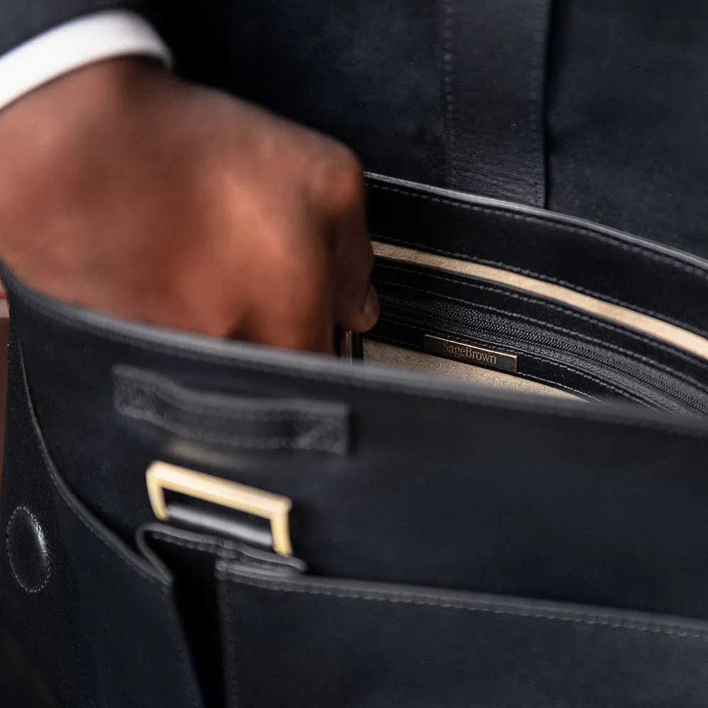 Courier's Leather Messenger Bag - Black