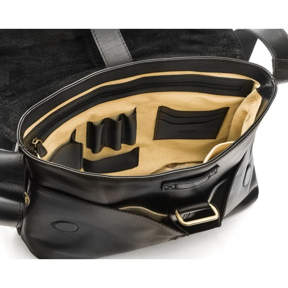 Courier's Leather Messenger Bag - Black