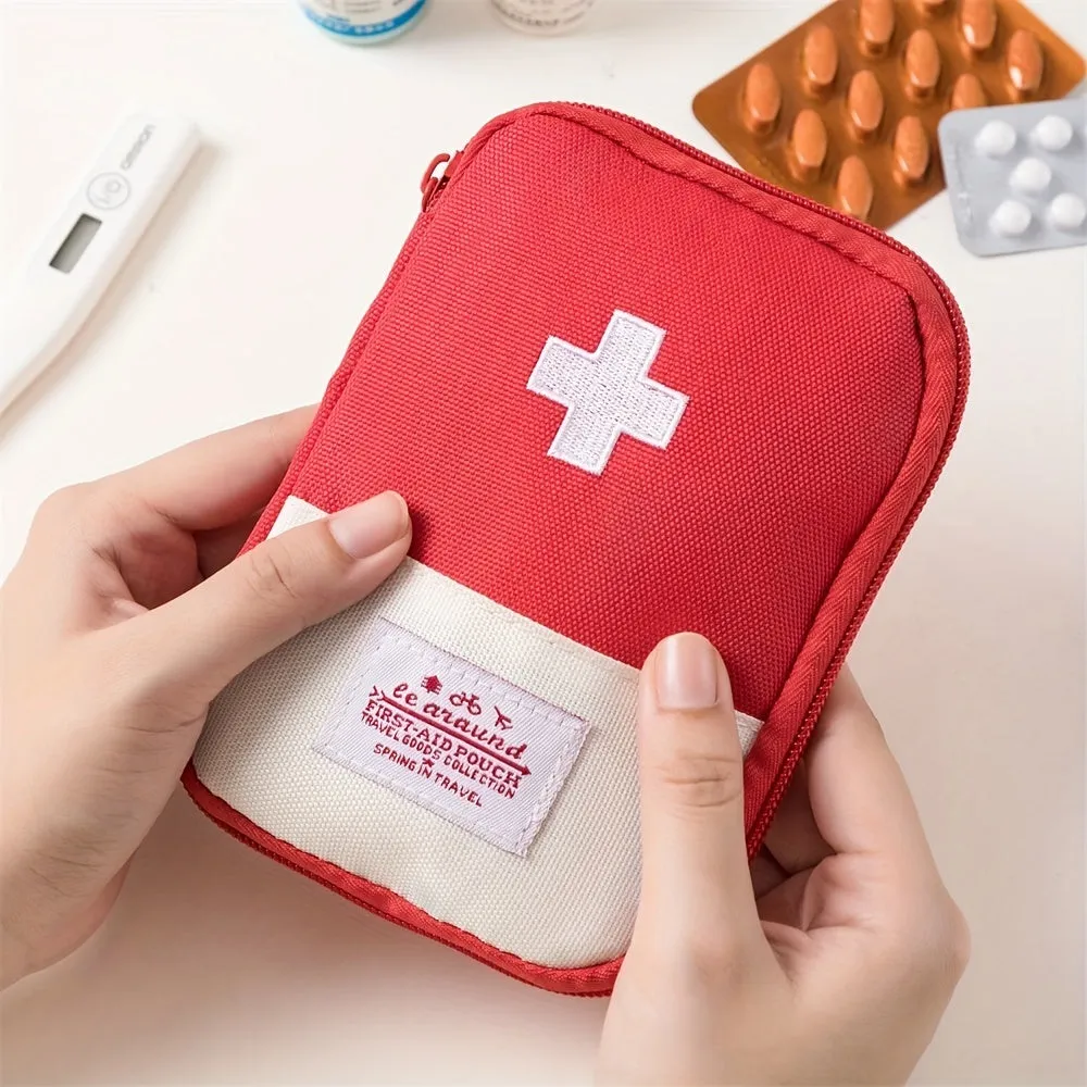 Embroidered Medicine Storage Bag Compact  Portable Outdoor Pouch
