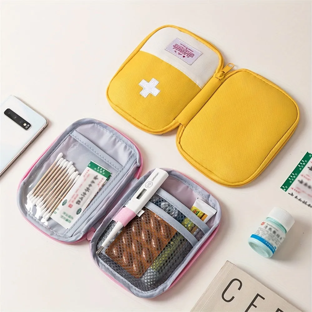 Embroidered Medicine Storage Bag Compact  Portable Outdoor Pouch