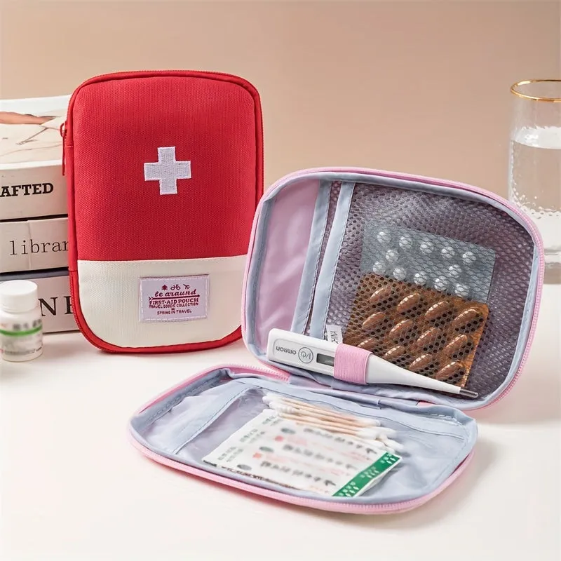 Embroidered Medicine Storage Bag Compact  Portable Outdoor Pouch