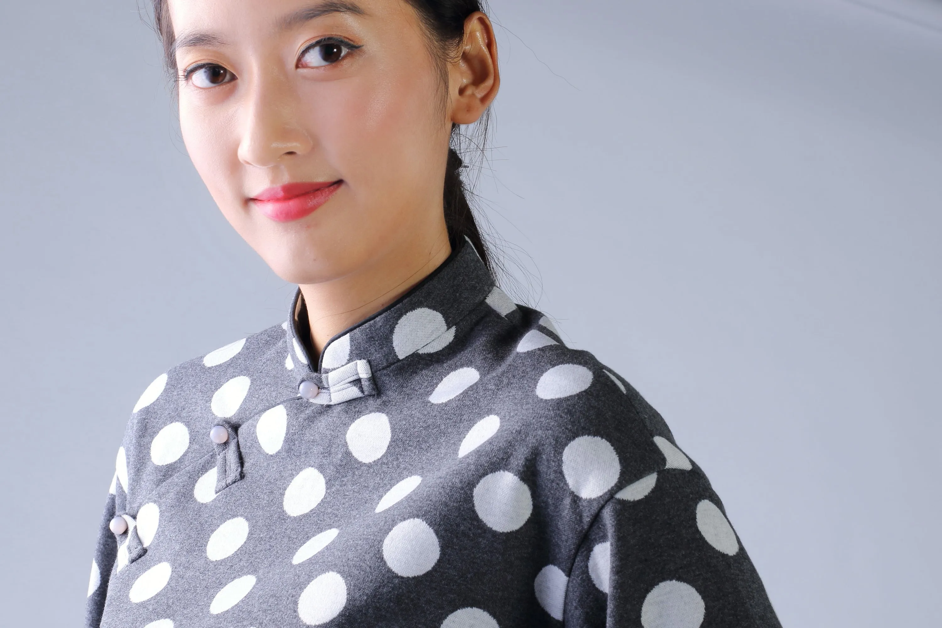 ESSIE Polka Dot Cotton Top (Grey/ White)
