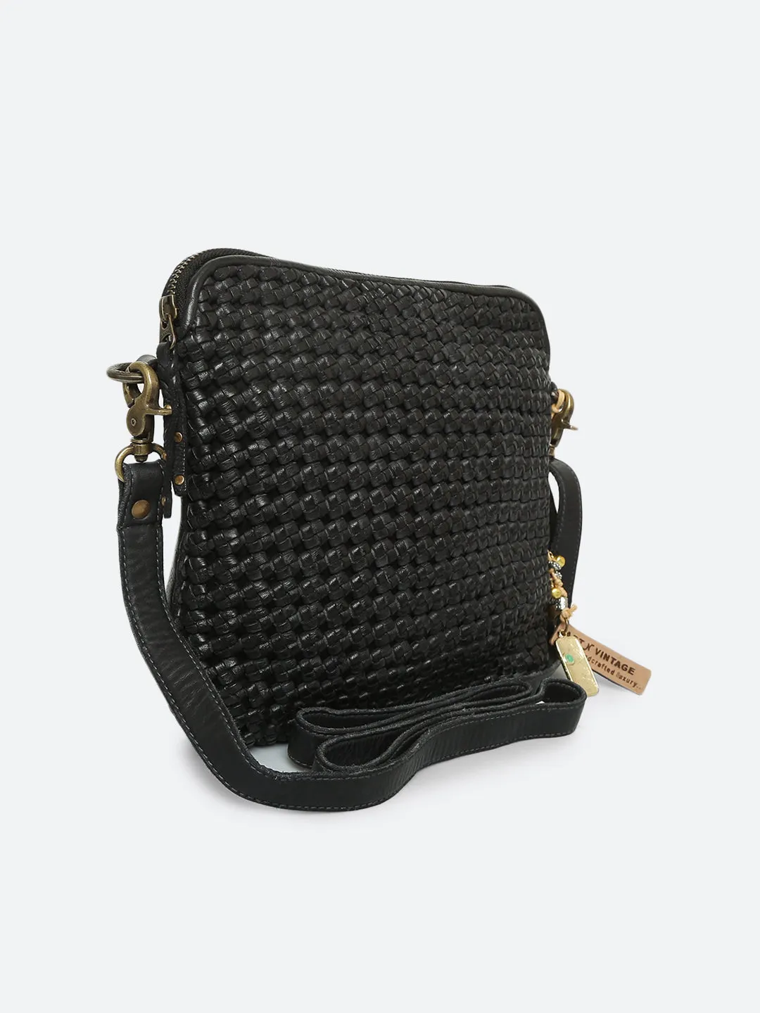 Eve: Black Square Knot Small Crossover Bag