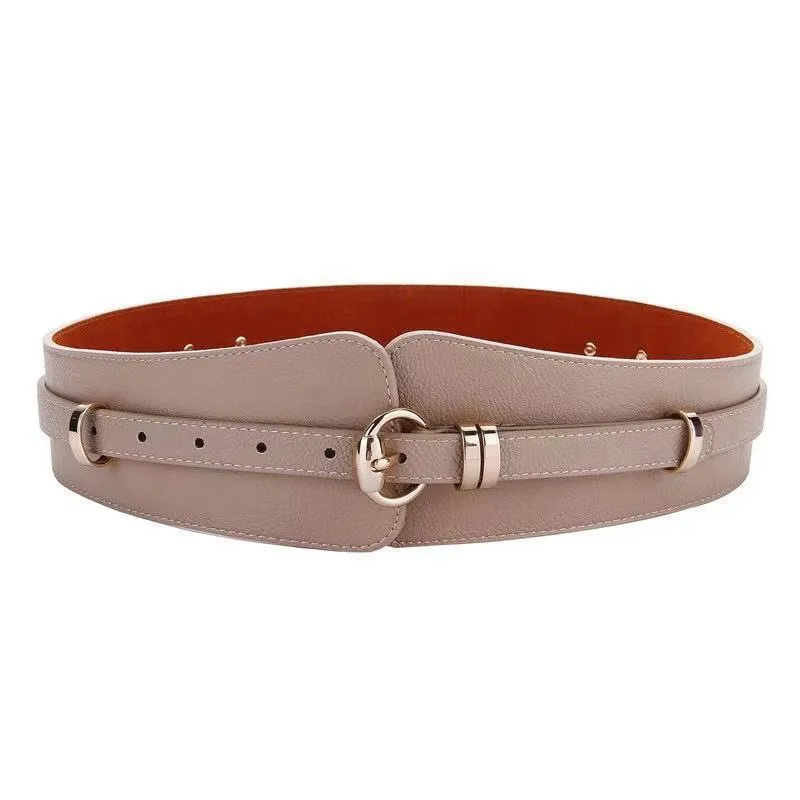 Fashion Women's  Wide Waist Seal Korean Style Pin Buckle Stitching Single Circle Dress Accessories Belt
