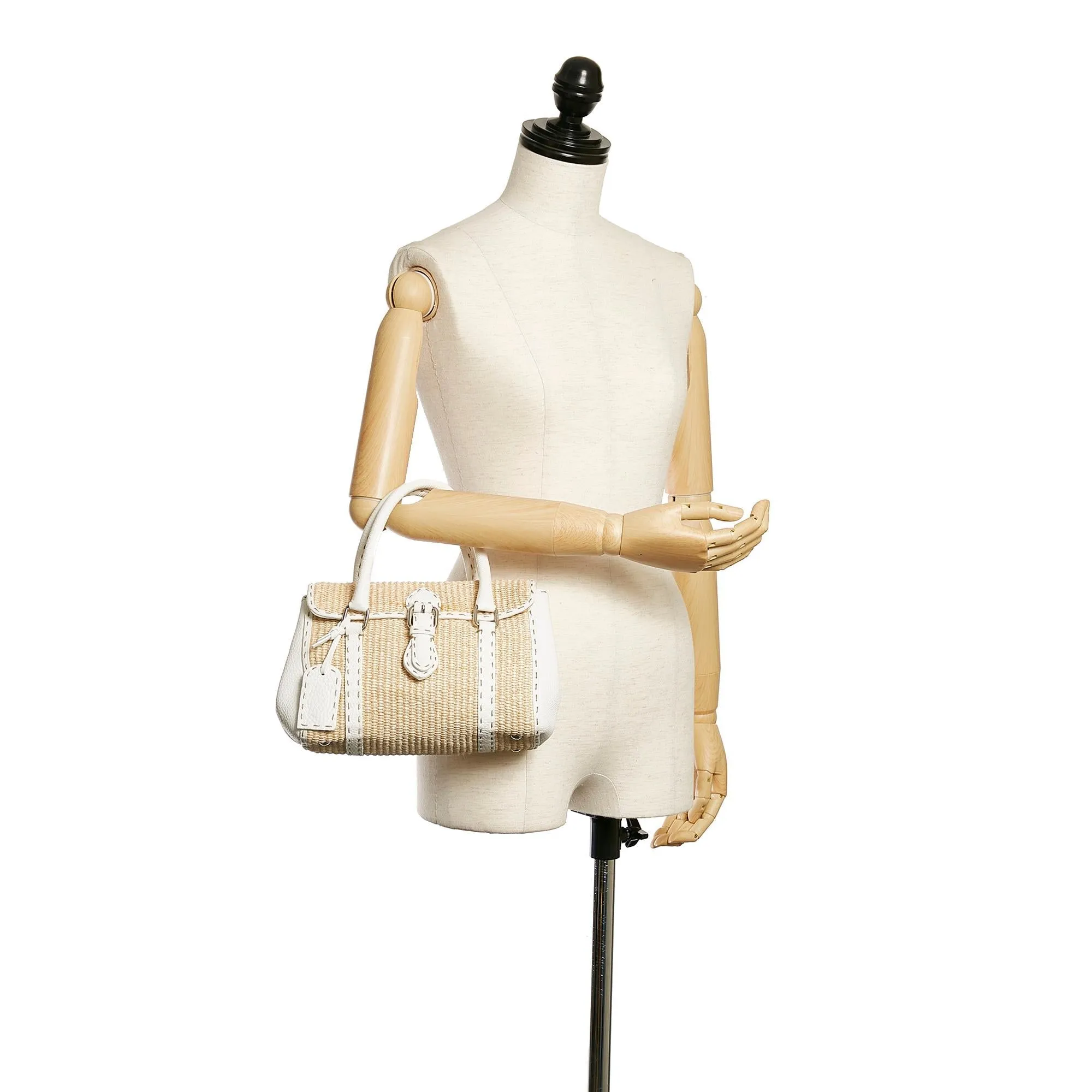 Fendi Selleria Linda Raffia Handbag (SHG-29727)