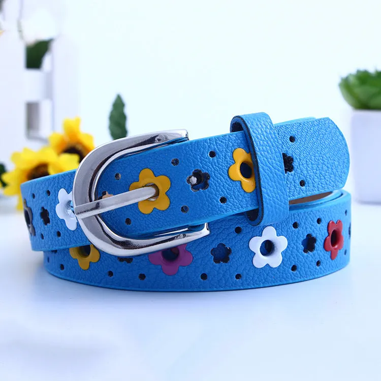For Children and Kids Belt Korean Style Flower Butterfly Hollow Children's Casual Pin Buckle Belt