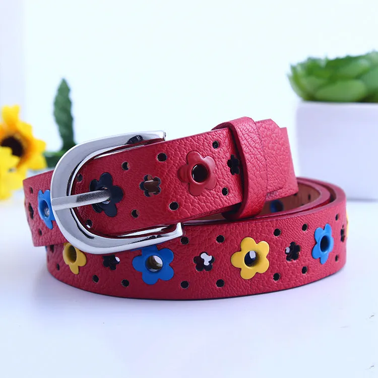For Children and Kids Belt Korean Style Flower Butterfly Hollow Children's Casual Pin Buckle Belt
