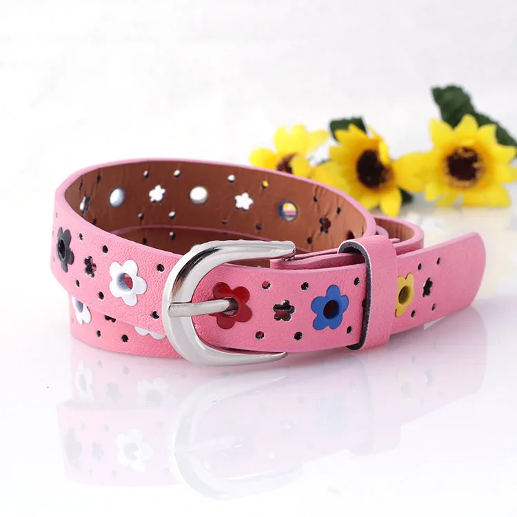 For Children and Kids Belt Korean Style Flower Butterfly Hollow Children's Casual Pin Buckle Belt