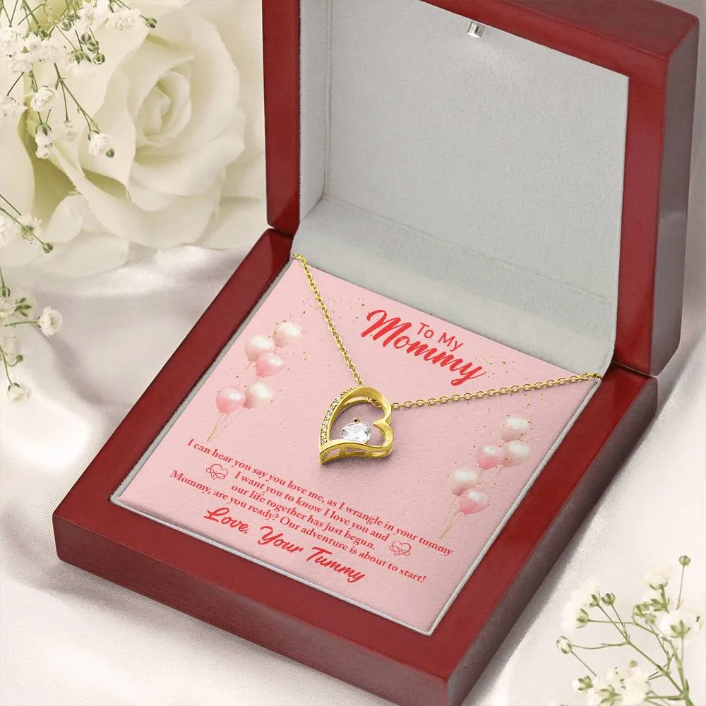 Forever Love Necklace Mommy to be-To my mommy-I can hear you